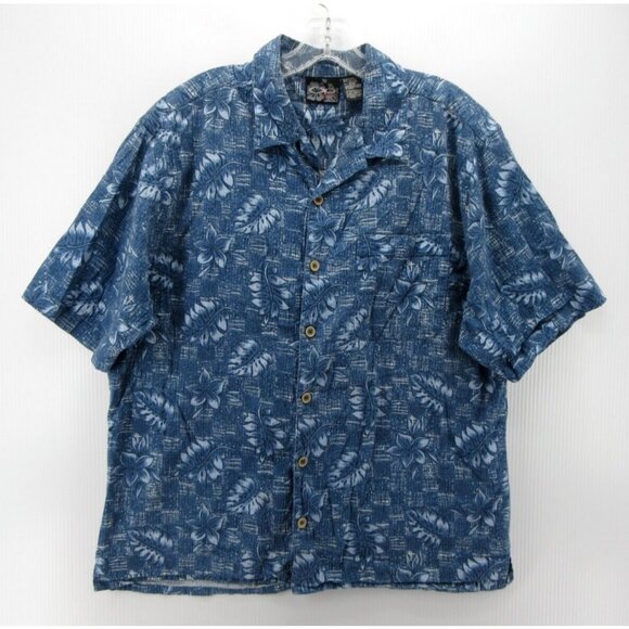 VINTAGE Ocean Pacific Shirt Large OP Hawaiian Floral Button Up Camp * - Picture 1 of 10